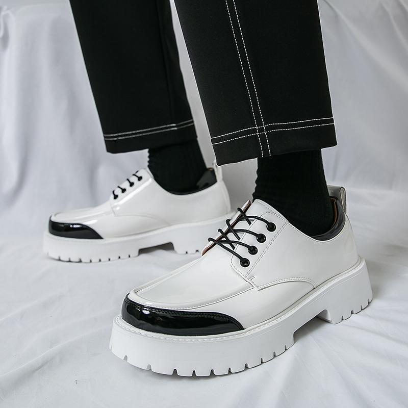 Fashionable Thick Soled Men Leather Oxford Shoes Classic British Style Leather Casual Shoes High-quality Men Urban Elegant Shoes