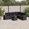 VidaXL Garden Lounge Set with Cushions 7 Pcs, Patio Sofas, Patio Furniture Set, Outdoor Furniture, Black 3222614