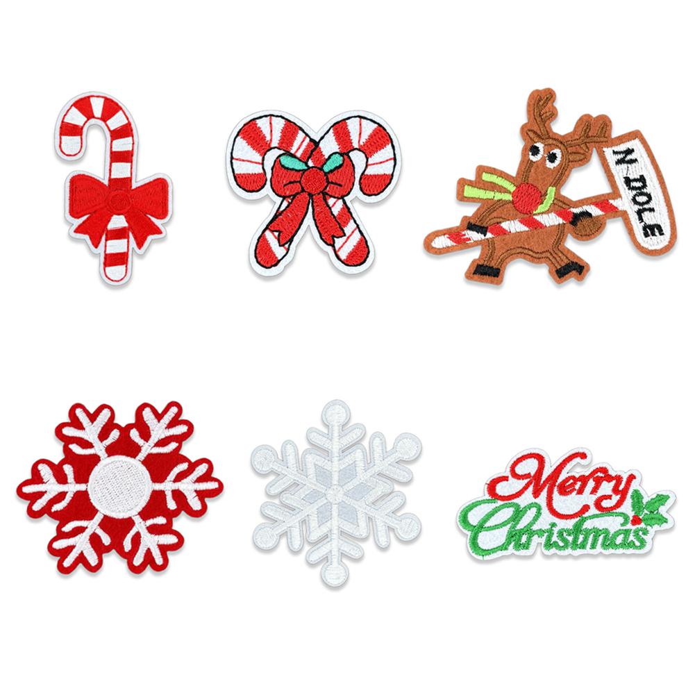 Christmas Embroidered Patches Repair Patch Self Adhesive Patch Cartoon Santa Claus Appliques For Apparel Bags Accessories