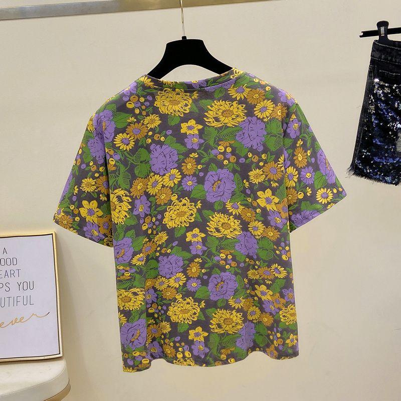 

Принт Свободный Крой Приталенный Похудение Экспорт Футболка с Коротким Рукавом H27 gray bottom 4XL