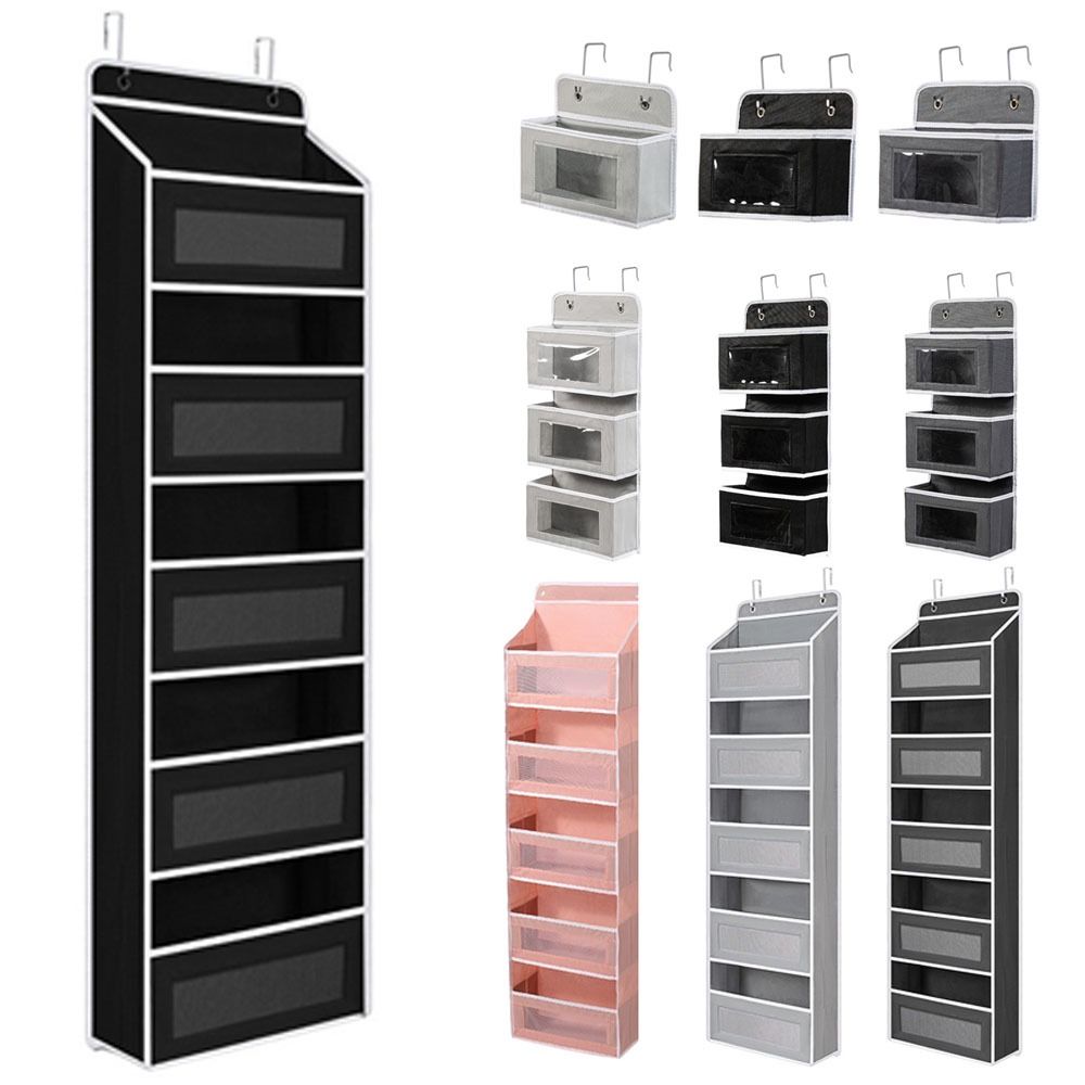Durable 5-Layer Over Door Hanging Storage Bag Large Capacity Non-Woven Hanging Storage Box Wall Organizer for Bathroom Bedroom
