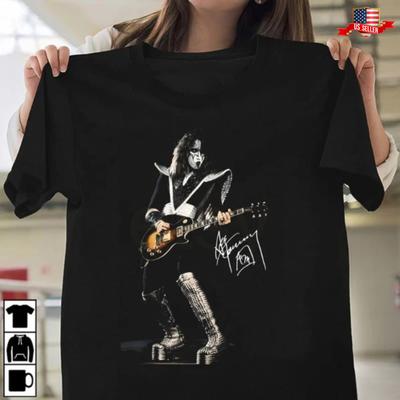 Ace Frehley 1976 Klasyczny Rock T-Shirt Podpisana Graficzna Koszulka Vintage Koszulka Zespołu Koszulka Unisex