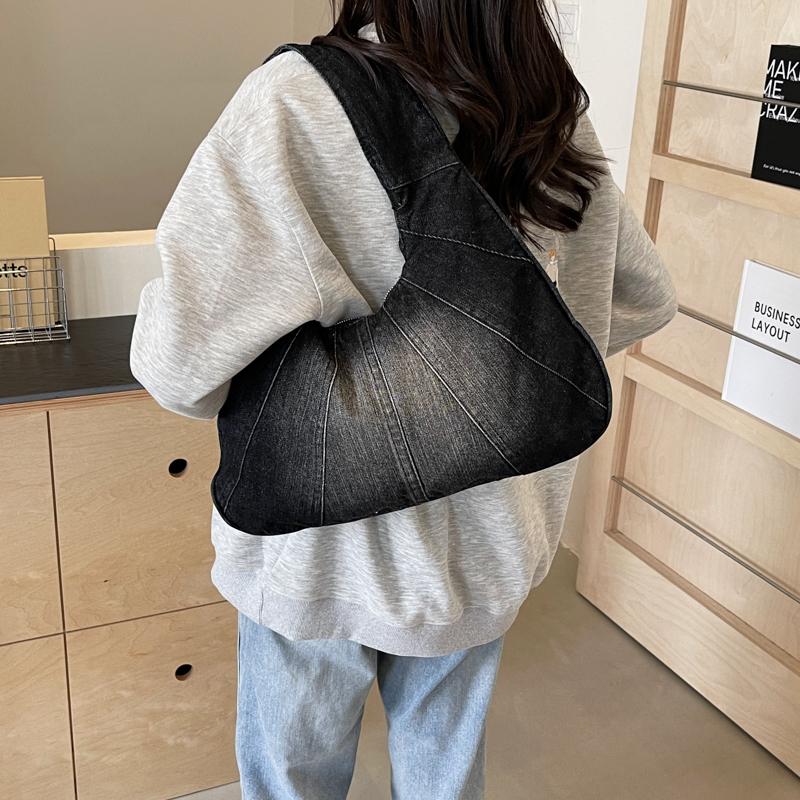 Denim Half-moon Shoulder Bags for Women Women's Bags and Purses Female Bags Large Bag