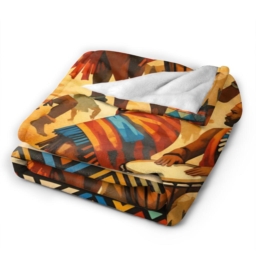 Super Soft ART African Ethnic-Style Throw Blanket Premium Fleece Flannel Lightweight Bed Blanket Cozy Plush Blankets