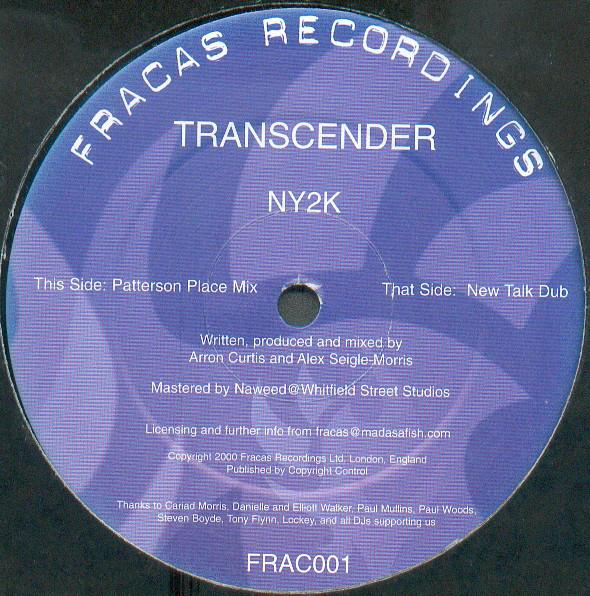

LP Record TRANSCENDER - NY2K FRAC001 Fracas 2000 UK Dance & Electronica Used