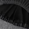 High-Waisted Woolen Skirt-Pants for Girls - Black/Gray A-Line Pleated, Autumn/Winter Thickened Collection