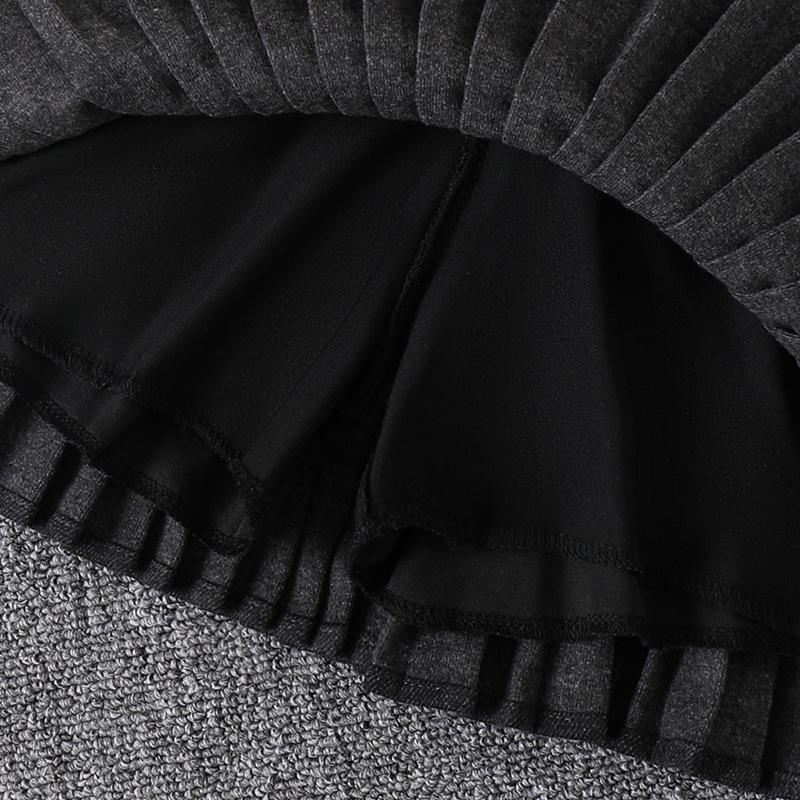 High-Waisted Woolen Skirt-Pants for Girls - Black/Gray A-Line Pleated, Autumn/Winter Thickened Collection