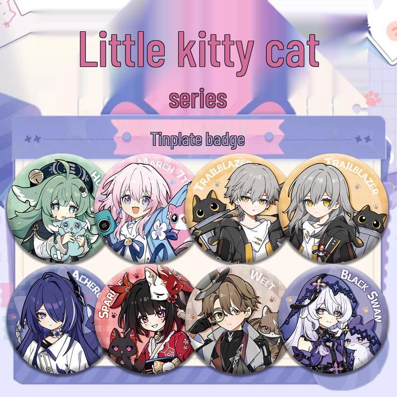 Honkai: Star Rail Cat Series Badges - March 7th, Himeko, Dan Heng Merchandise