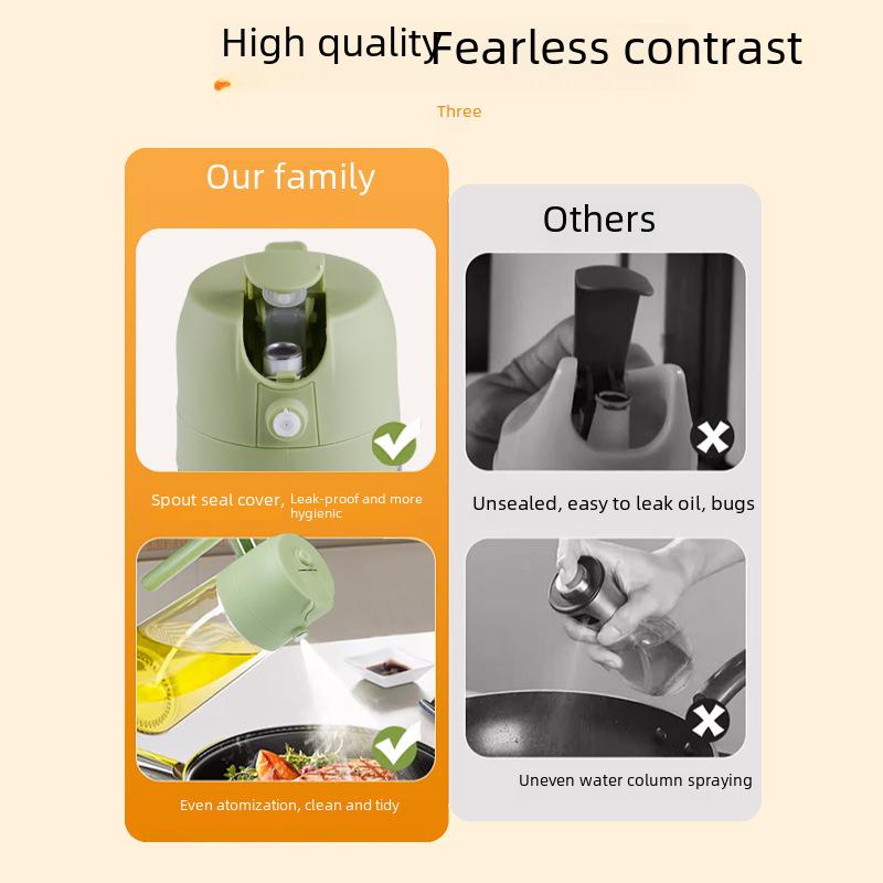 Dual-Purpose Glass Oil Spray Bottle for Kitchen & Air Fryer: Leak-Proof, Atomizing Sprayer