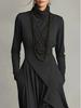 2025 European Women's Solid Color Long Sleeve Turtleneck Maxi Dress