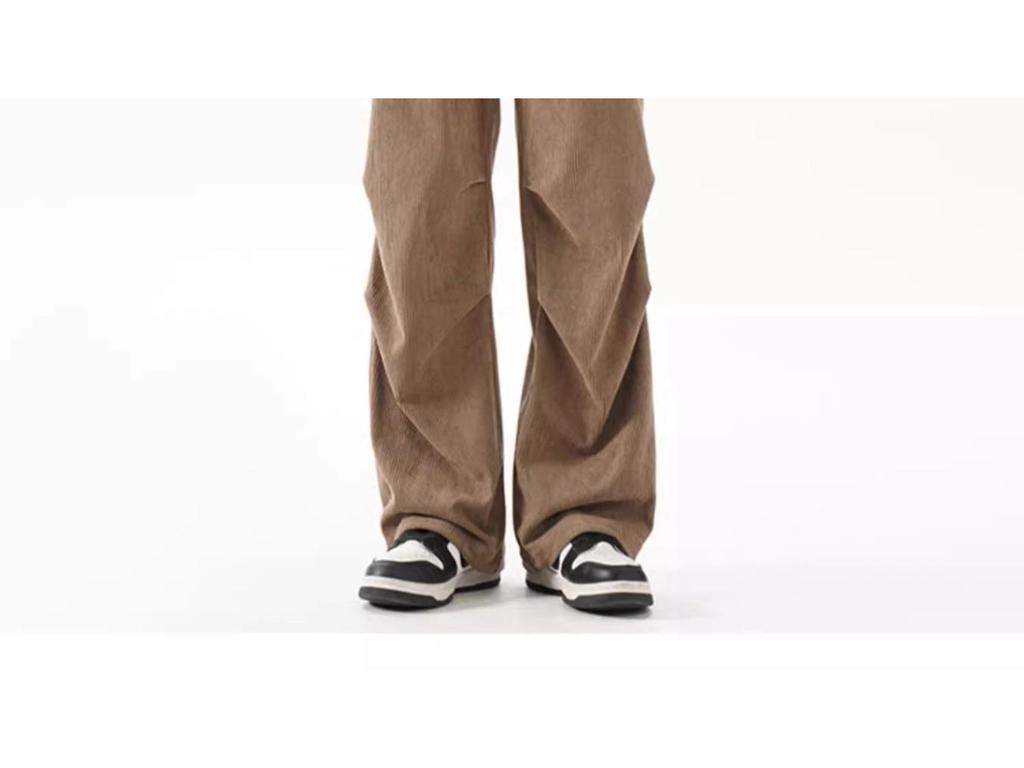 Men's Retro Wide-Leg Cargo Pants - Trendy, Loose, Straight-Leg Design for Spring/Autumn 2025