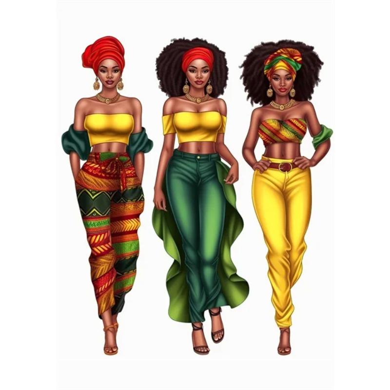 Beautiful African Woman Posters and Prints Canvas Painting Portrait Wall Art Pictures for Living Room Home Decoration No Frame