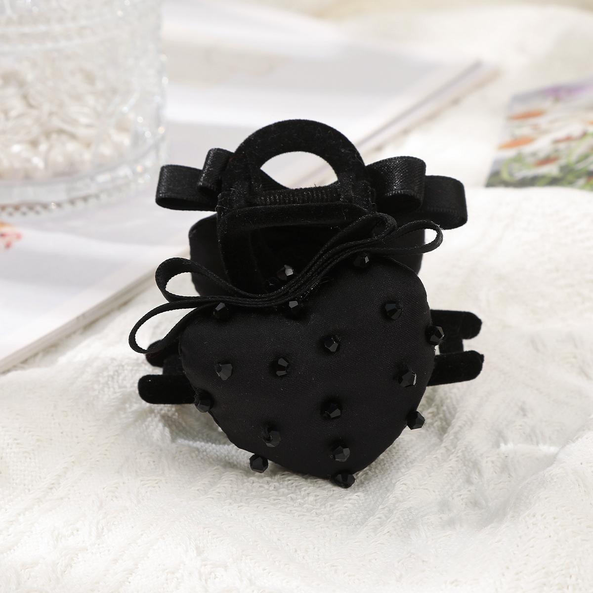 

AWAYTR Red Rose Heart Hair Claws Fashion Fabric Hair Clips Crab For Women Girl Gift Hair Accessories Valentine Headwear