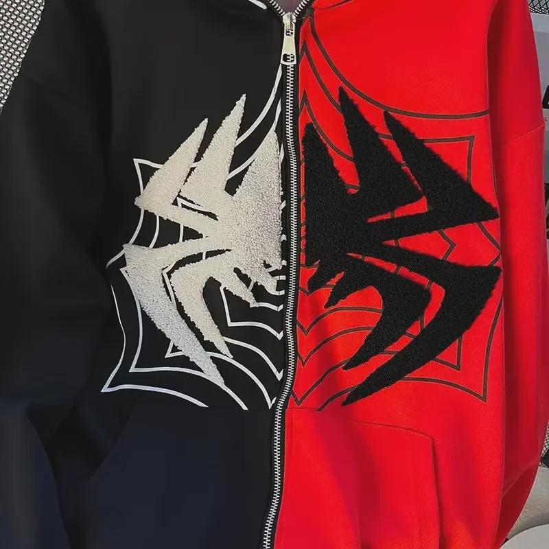 Unisex Spider-Man Embroidered Sports Hoodie Jacket - 300g Loose Fit, Fashionable Design