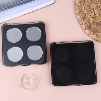 Paleta de maquillaje magnética de 4 compartimentos, caja de almacenamiento vacía para cosméticos, dispensador de sombras de ojos, labiales, colorete en polvo e iluminador.