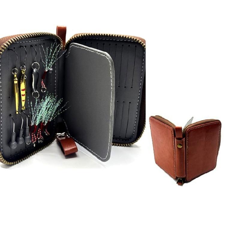 Porta esche rotanti Portaesche per trota Organizzatore in pelle PU Borsa per esche artificiali crankbait Borsa per attrezzatura da pesca Raccoglitore per attrezzatura da pesca