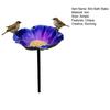 Handmade Metal Flower Garden Stake Outdoor Bird Bath Bowl for Bees Butterflies Pollinator Watering Station for Garden Lawn Yard Decor