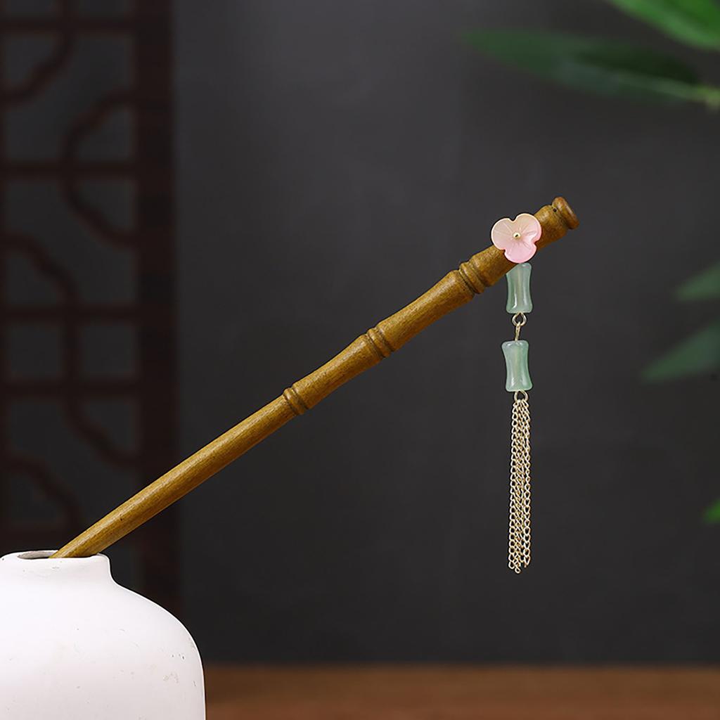 Chinese Style Hair Stick Hairpin Handmade Wood Headpiece Updo Hair Styling Tool for Women Girls Party Head Decor