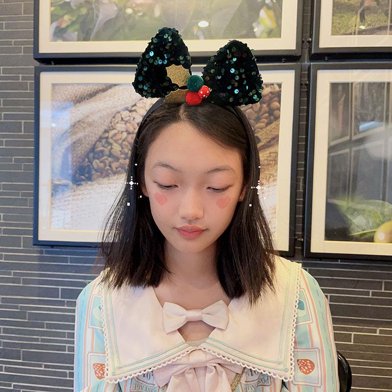 Pailletten Schleife Weihnachts-Stirnband - Feiertags-Haarschmuck für Kinder