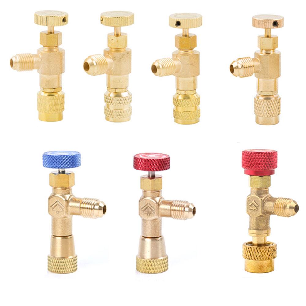 R410a R22 Herramienta de Refrigeración Aire Acondicionado Válvula de Seguridad Adaptador Conexión 1/4" 5/16" Pulgada Macho/Hembra Válvula de Manguera de Carga