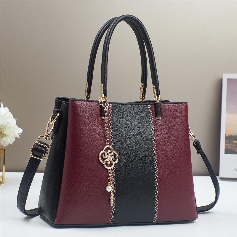 Splicing Women's Bags  New Large Capacity Women's Crossbody Bag Commuting Women's Handbag Mom Colored Single Shoulder Bag