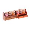 Miniature Wooden Jar Organizer 1/12 Scale Dollhouses Furniture Retro Kitchen Decors MultiPurpose Display Shelf