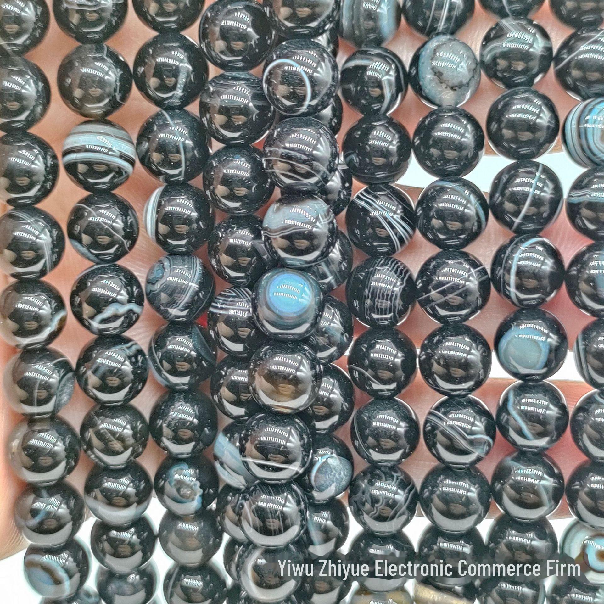 

Zhiyue Jewelry красные полосатые круглые бусины агата для аксессуаров своими руками Black agate. 4mm (about 90 pieces) чёрный