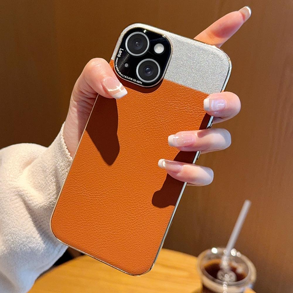 For iPhone 16 Pro Max Case Desert Silver Moon Electroplated Gold PC+PU Leather Phone Back Cover