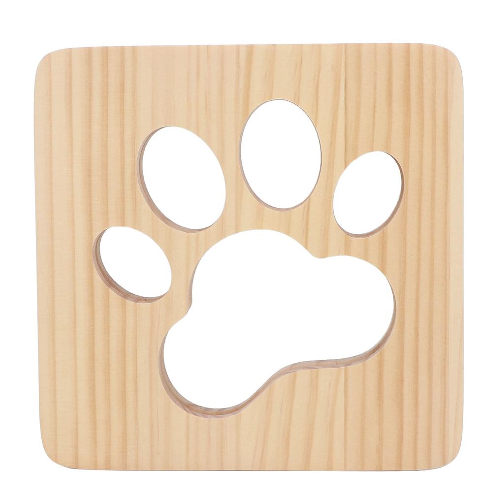 Katzenpfote Nachtlicht Ausgehöhlt Weiches Licht Augenschutz Tragbare 3D Holzbastellampe mit USB-Schnittstelle Nachtlampe für