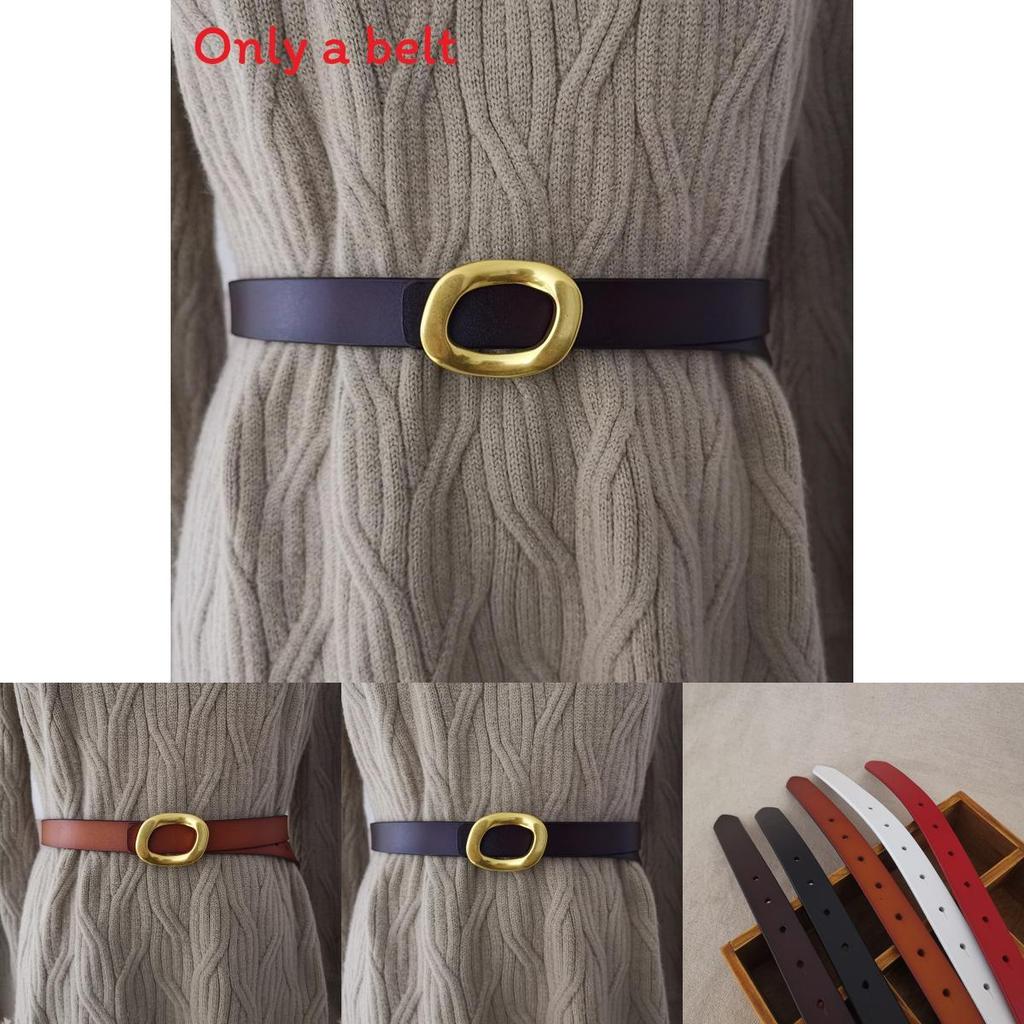 Leather Wide Waist Belt For Women With Metal Clasp For Casual Pants