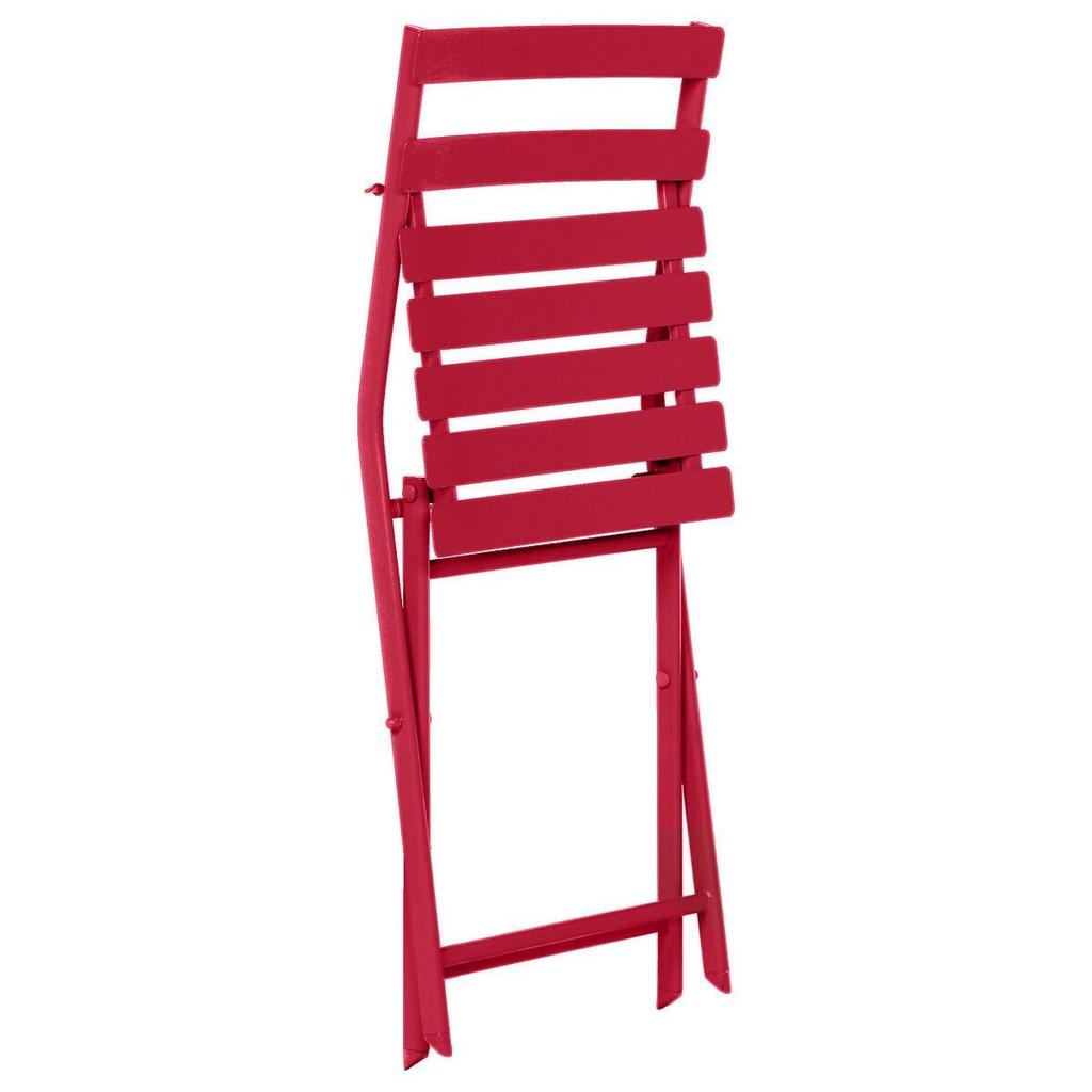 METAL FOLDING GARDEN CHAIR, Red Greensboro