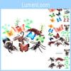 Realistic Insect Animal Model Set Of Eight With Six Butterfly Figures And Bugs