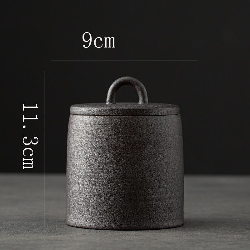 Vintage Stoneware Tea Pot with Lid Ceramic Sealed Food Storage Jar Pu'er Tea Pot Kitchen Nut Candy Storage Bottle Food Container