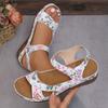 Sandali,Nuovi Sandali alla Moda con Fondo Spesso Floreale,Scarpe da Donna Taglia Grande,Cinturino Magico,Scarpe da Donna Leggere