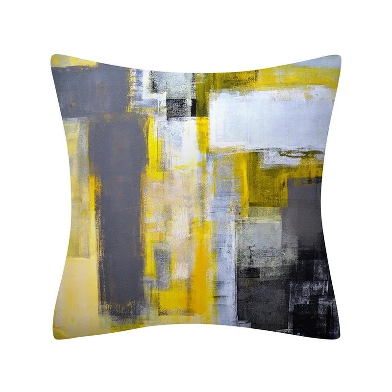 30X50/40X40/45X45CM Abstract Oil Painting Geometry Cushion Cases Yellow Blue Green Modern Abstract Art Pillows Case Sofa Pillows