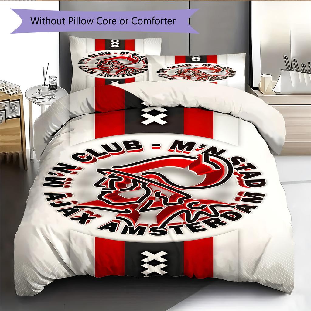 Ajax logo Pattern Bedding Quilt Set Quilt Cover Pillowcase Home Decoration Birthday Gift (1 * duvet cover + 2 * pillowcase, without core)