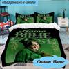 Custom Name Green Power Symbol Bedding Set 3pcs, Bedding Set Including 1pc Duvet Cover And 2pcs Pillowcases for Bedroom, Dormitory Gift