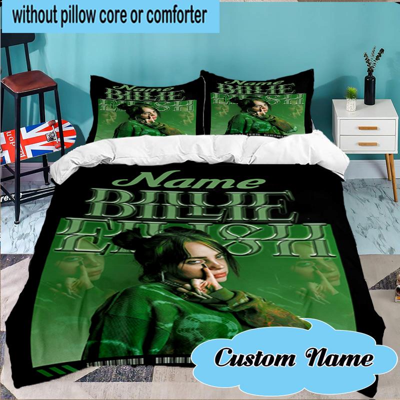 Custom Name Green Power Symbol Bedding Set 3pcs, Bedding Set Including 1pc Duvet Cover And 2pcs Pillowcases for Bedroom, Dormitory Gift