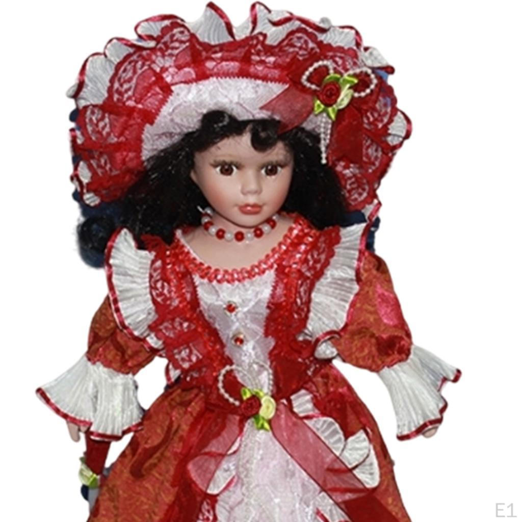 40cm Porcelain Miniature People,Elegant Dollhouse Collectible,Lady In Dress,Ceramic Doll,Model for