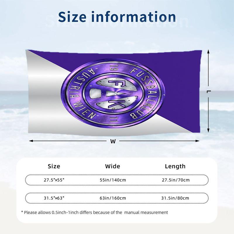 Austria Wien FC stampa Asciugamano da Spiaggia Quick Dry Microfibra Assorbente Portatile da Viaggio Asciugamano da Nuoto