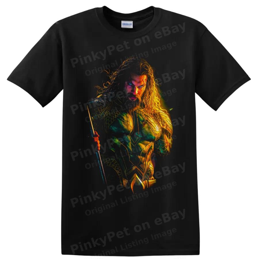 Aquaman Superhero Trident Warrior Graphic T Shirt Fan Art Gift Idea Tee