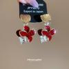 Silver Needle Rhinestone Drip Oil Flower Earrings - Elegant, Versatile, High-End Dangle Jewelry.