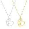 Elegant Stainless Steel Necklace With Volleyball Hitting Pose And Heart Charm Neck Chain Jewelry For Women