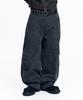 EASY NO EASY Curved Leopard Pants - Charcoal