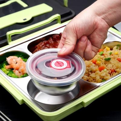 Leakproof Stainless Steel Lunch Box Microwavable Multi-Grid Insulated Lunch Box with Cutlery Food Grade Food Container