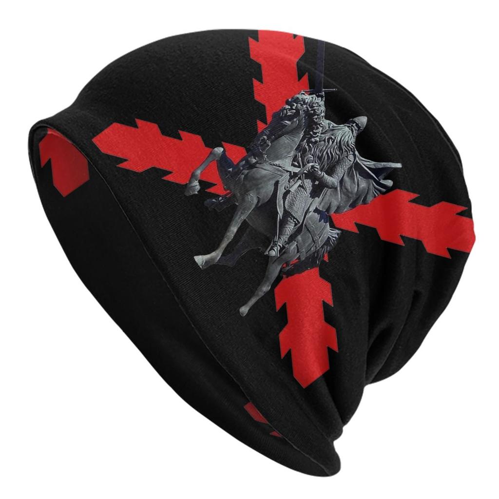 Spanish Burgundy Cross Bonnet Hats Autumn Winter Outdoor Skullies Beanies Hat Unisex Spring Thermal Elastic Cap