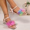 Fashion Women Sandals 2025 New Summer Shallow Mouth Square Toe Shoes for Women Outdoor Sexy Elegant Fashion Solid Color Sandals Women