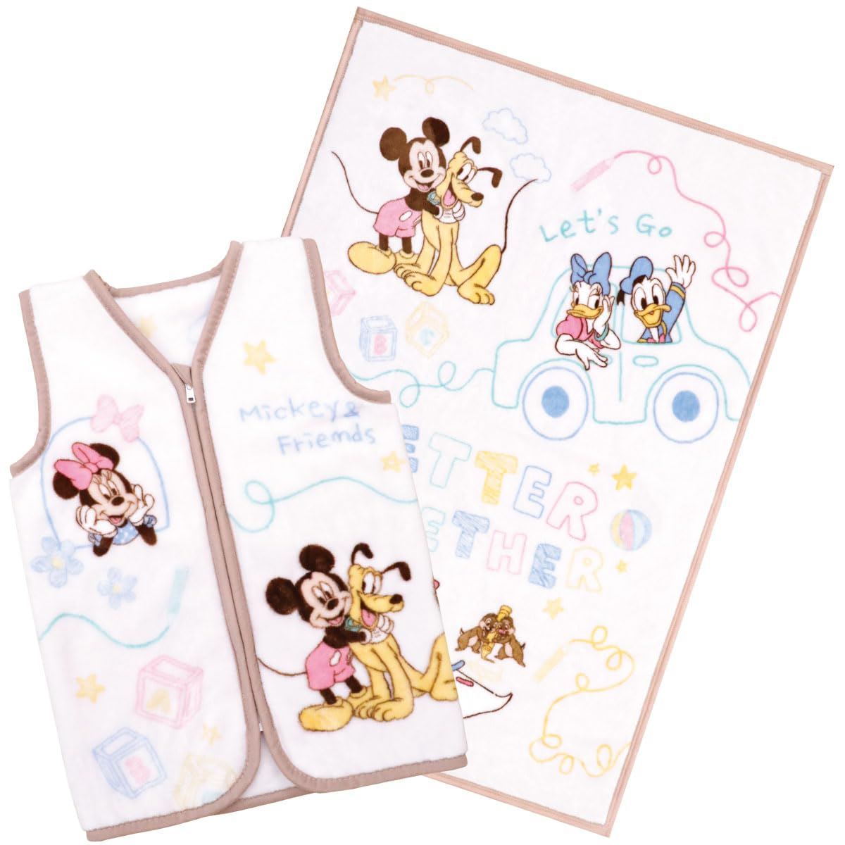 

un doudou Fluffy Blanket + Sleeper Set (2-Piece Set) Disney Mickey & Friends New Meyer Warm Fluffy Blanket NZ2002-2203-MK