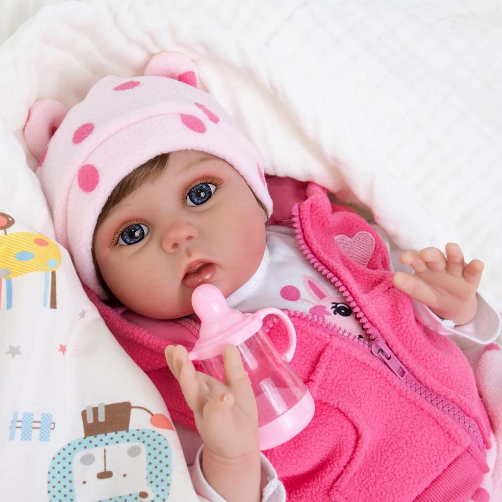 21.6 Inch Real Life Baby Dolls Silicone Full Body Girl Realistic Baby Dolls That Look Real Girls Silicone Baby Reborn Dolls Silicone