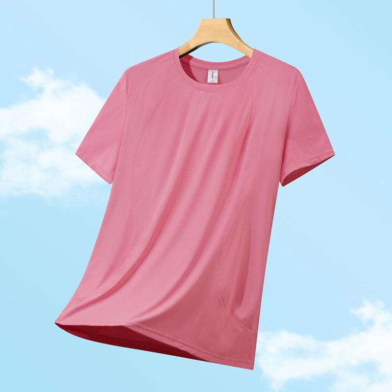 Women's Quick-Dry Ice Silk Short Sleeve T-Shirt: Breathable, Lightweight & Cool for Outdoor Casual Fitness